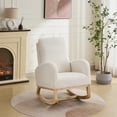 thumbnail image 1 of 2024 New Rocking Chair with Side Pockets and High Backrest, Glider Recliner Nursery Chair with Rubber Wood Legs, Modern Upholstered Reading Accent Chair for Living Room, 1 of 1