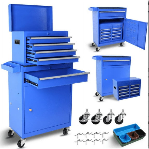 2024 New Rolling Tool Chest, 5 Drawers Rolling Tool Chest with Wheels, Portable Rolling Tool Box on Wheels, High Capacity Tool Chest Organizer for Garage, Workshop, Home Crafts Use
