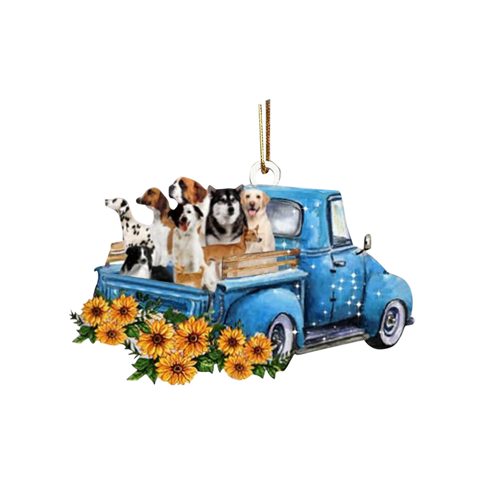 2024 New on Sales Mini Christmas Tree Decorations Acrylic Car Puppy