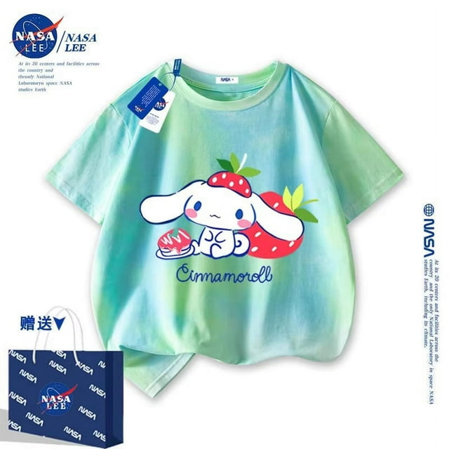2024 New Sanrio Summer Cotton TShirt Short Sleeve Casual Boys and