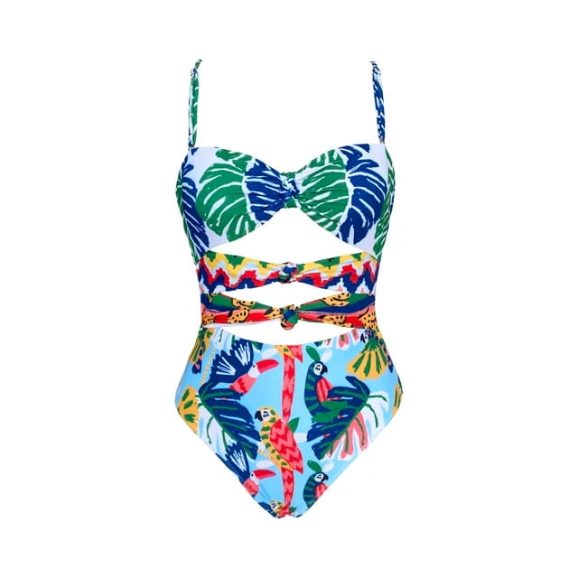 2024 New Sexy One Piece Swimsuit and Cover up Cut Out Swimwear Women ...