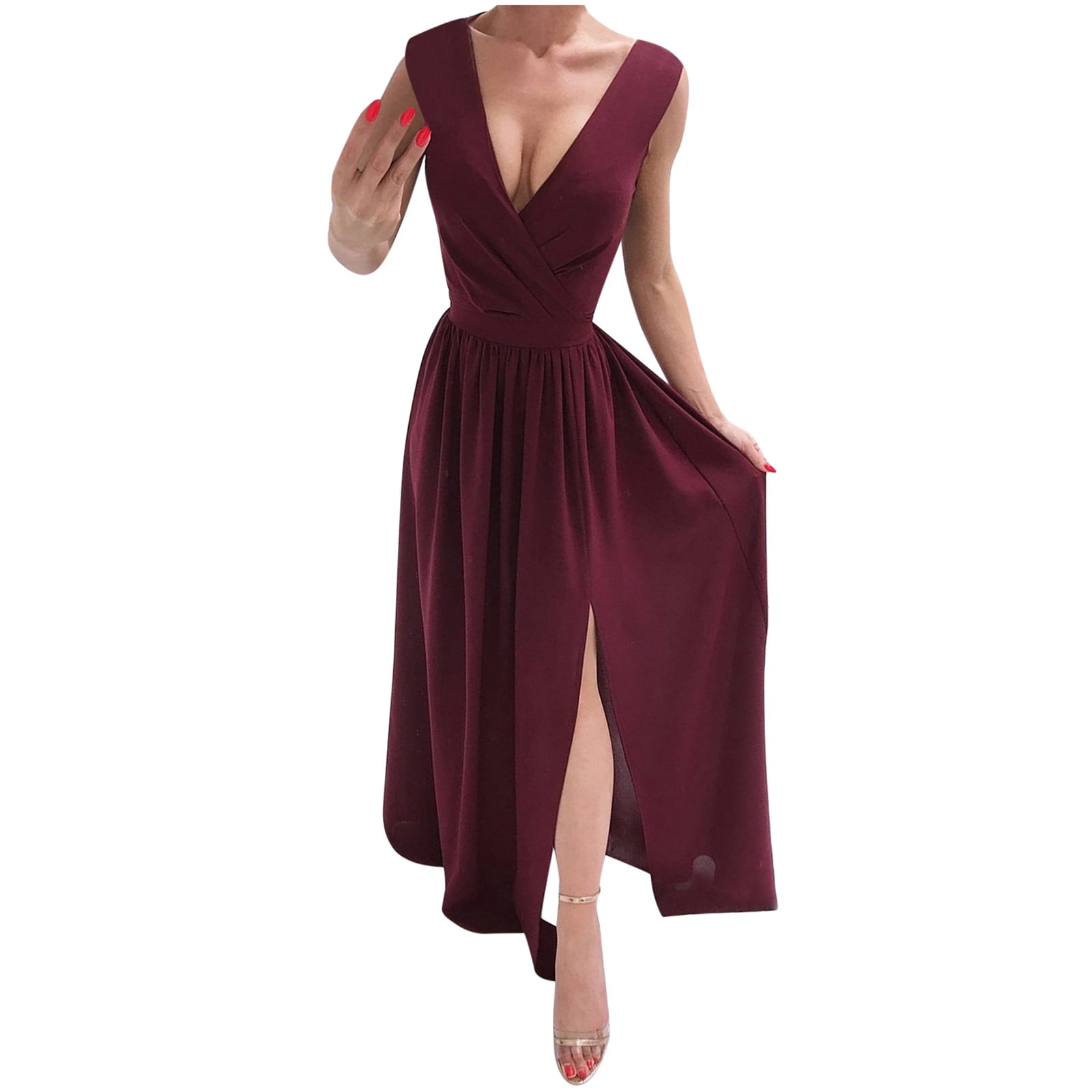 2024 New Sexy Women Beach V-neck Evening Fall Dresses Summer Party 