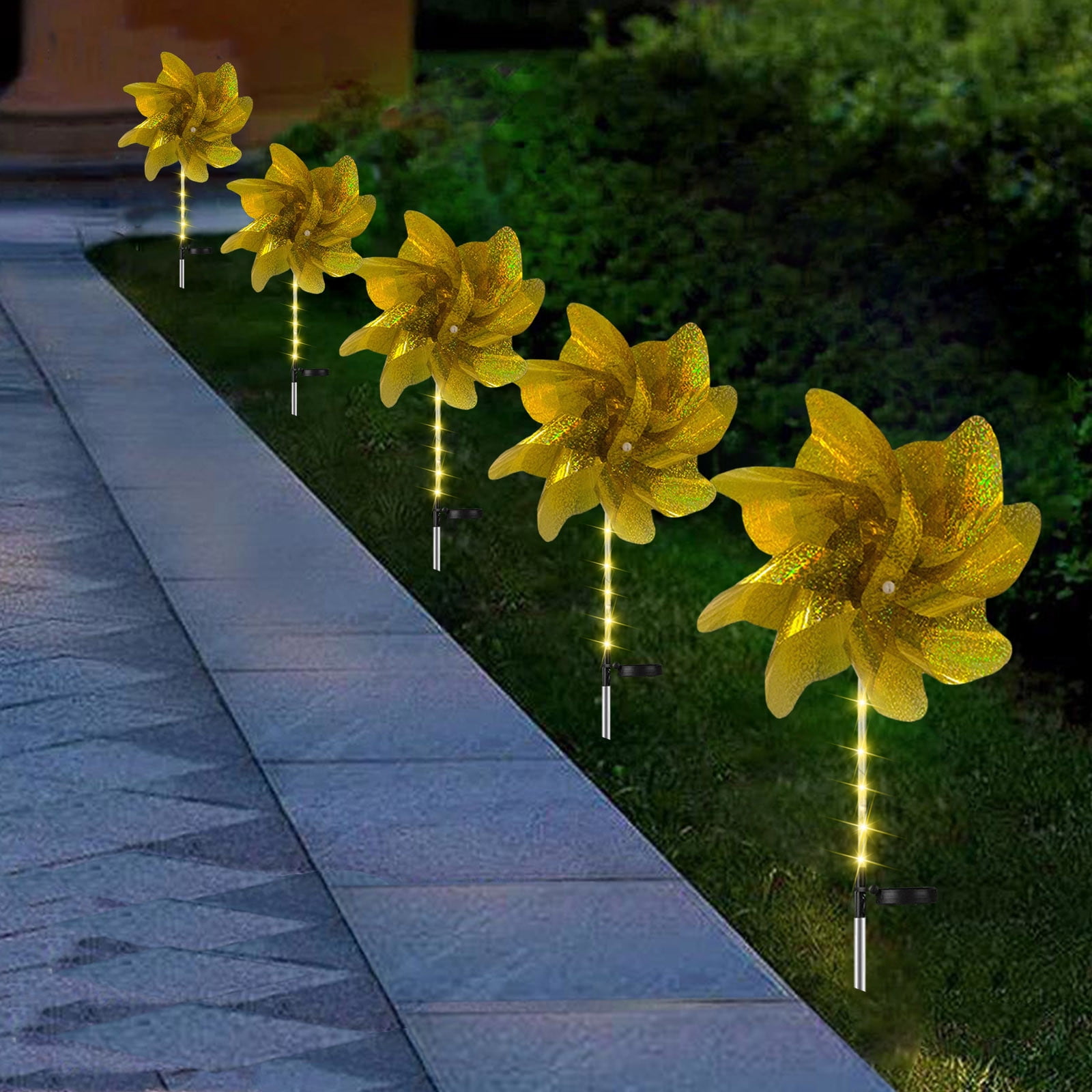 2024 New Solar Windmill Light Reflective Pinwheels For Yard And Garden