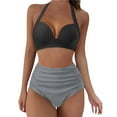 thumbnail image 1 of 2024 New Split Swimsuit Women's Fashion Gather Chest Bikini Tankini Tops For Women Swimwear Top Bathing Suit Swim Suits For Women 2024 Bikini Swim Suits For Big Busted Women Bikinis, 1 of 5