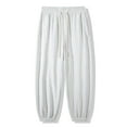 thumbnail image 1 of 2024 New Spring Summer Men's Joggers Sweatpants Korean Fashion Band Waist Sportswear Cotton Knit Track Pants Loose Home Trousers, 1 of 6