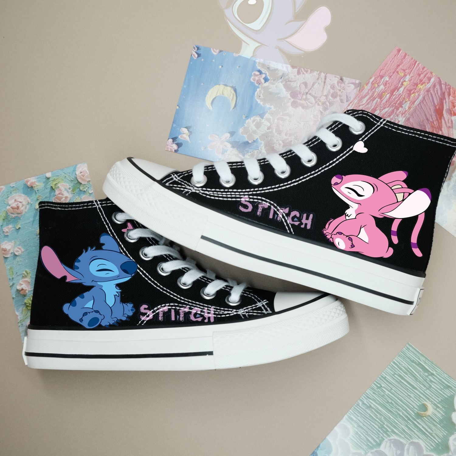 2024 New Spring/Summer Stitch Strawberry Bear Canvas Shoes for Girls
