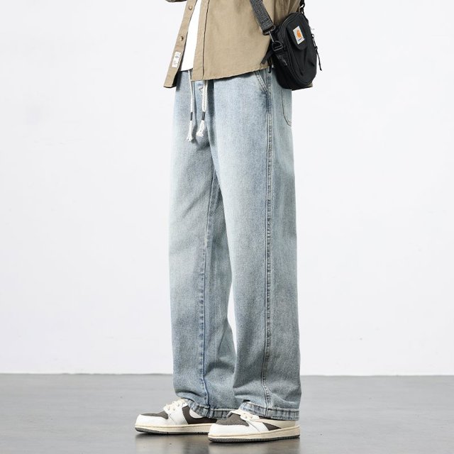 2024 New Spring and Summer Straight Leg Jeans Men‘s Casual Allmatch