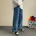 2024 New Streetwear Baggy Jeans Men Korean Fashion Loose Straight Wide
