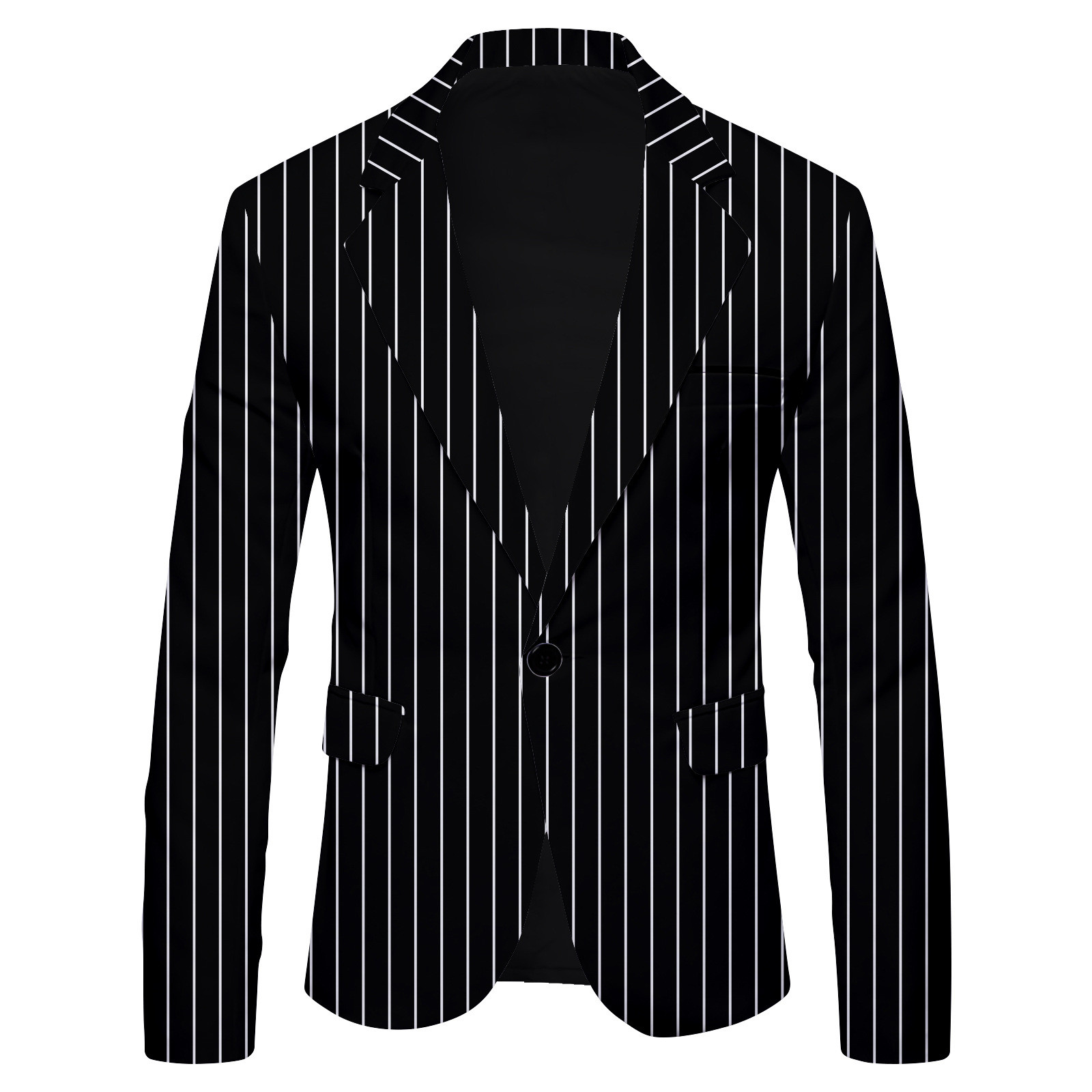 2024 New Striped Corrugated Print Casual British Fashion Street Slim Fit Suit Men's Coat Mens ...