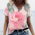thumbnail image 1 of 2024 New Style Women T shirt Summer Floral Butterfly T-Shirt  Women‘s Clothing Oversized Designer Short Sleeve V Neck Tee Blouse, 1 of 7