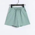 thumbnail image 1 of 2024 New Summer Cotton Linen Beach Shorts Women Basic Short Pants Mini Wide Leg Trousers Ladies Fashion Casual Home Streetwear, 1 of 6
