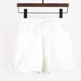 thumbnail image 1 of 2024 New Summer Cotton Linen Beach Shorts Women Basic Short Pants Mini Wide Leg Trousers Ladies Fashion Casual Home Streetwear, 1 of 5