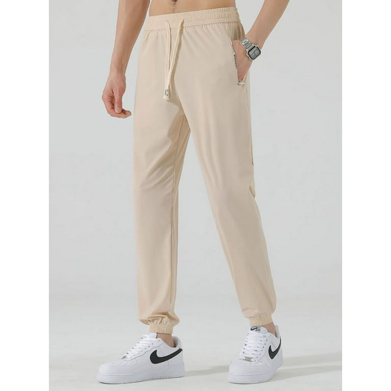 2024 New Summer Men s Joggers Ice Silk Thin Sweatpants Stretched Nylon Quick Dry Casual Track Pants Male Sport Trousers