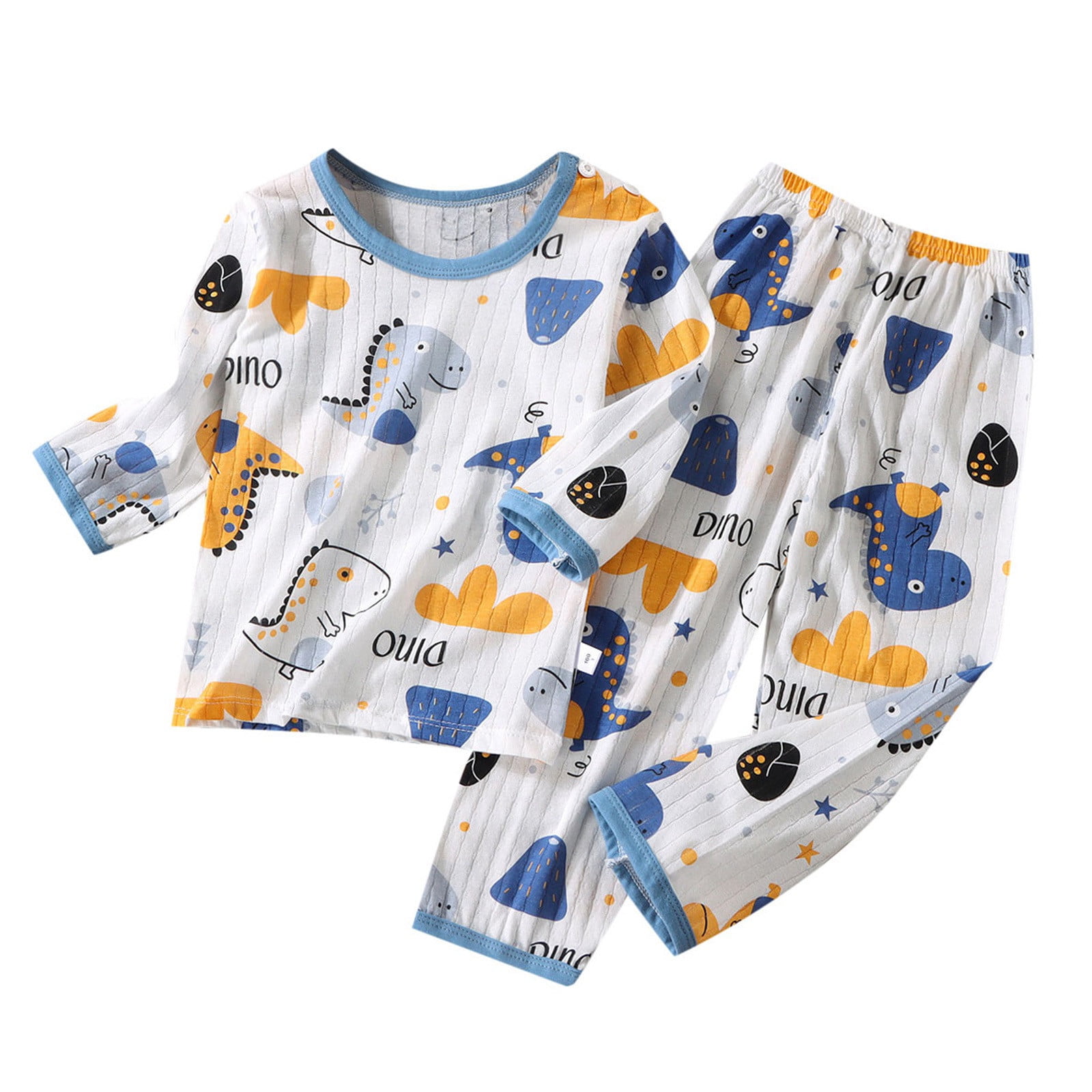 2024 New Summer Pajamas For Boys Girls Long Sleeve Sleepwear Cute Home ...