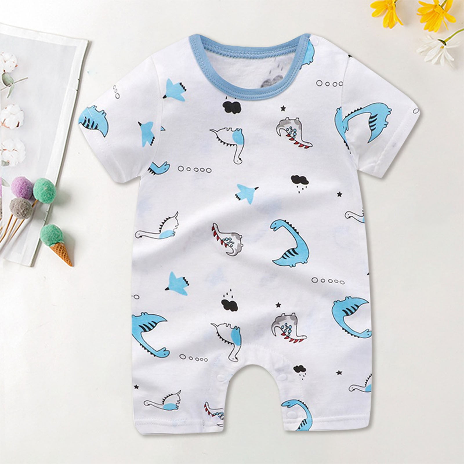 2024 New Summer Thin Male and Baby Suit Female Baby Cute Cartoon Baby