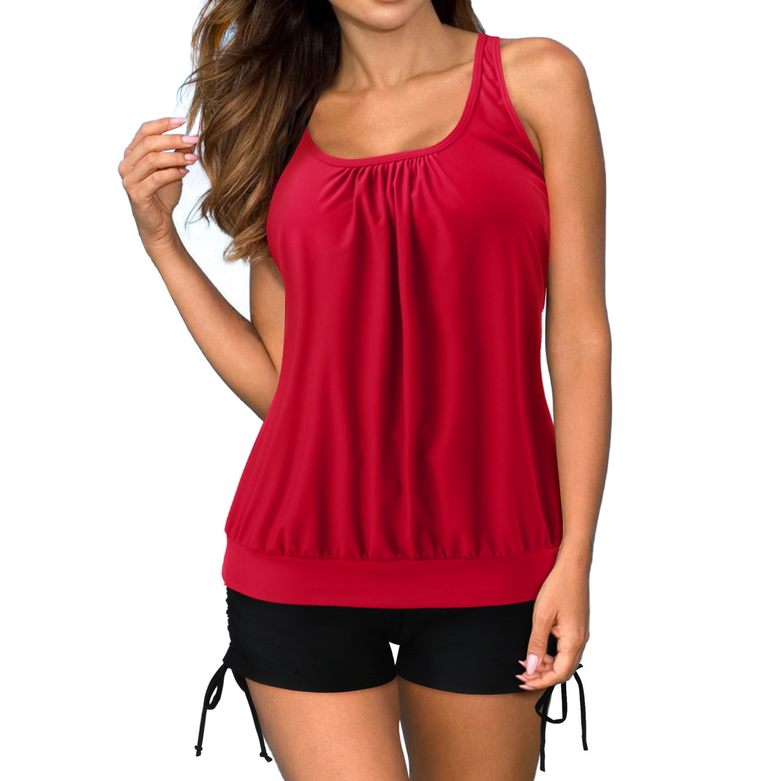 2024 New Tankini Swimsuits for Women athletic Swimsuits with Shorts 2