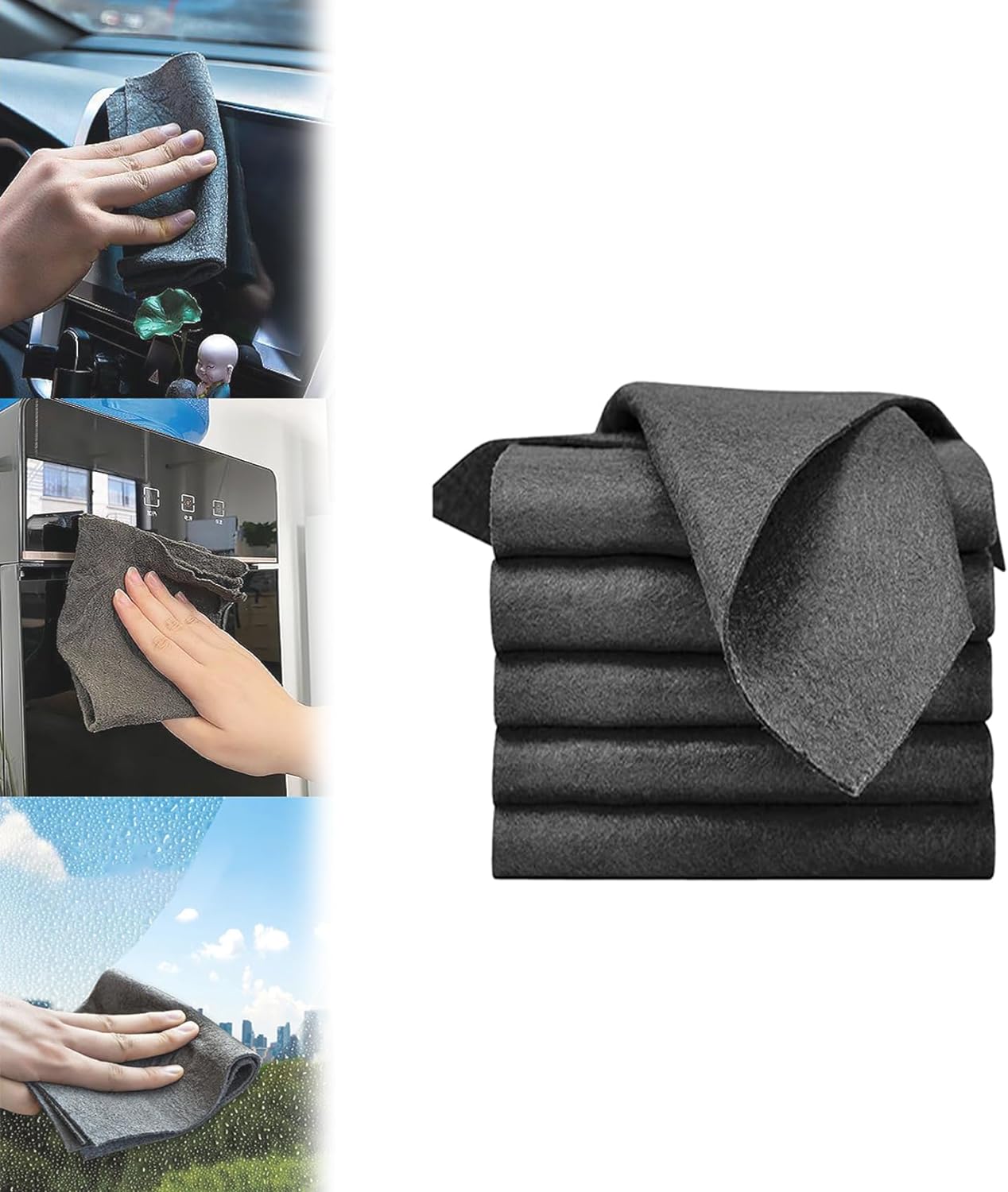 2024 New Thickened Magic Cleaning Cloth, Magic Cloths for Windows & Glass, Reusable Thicken Magic Fiber Microfiber Cleaning Cloth, Lint Free Microfiber Cleaning Clothfor Tv Cars Windows
