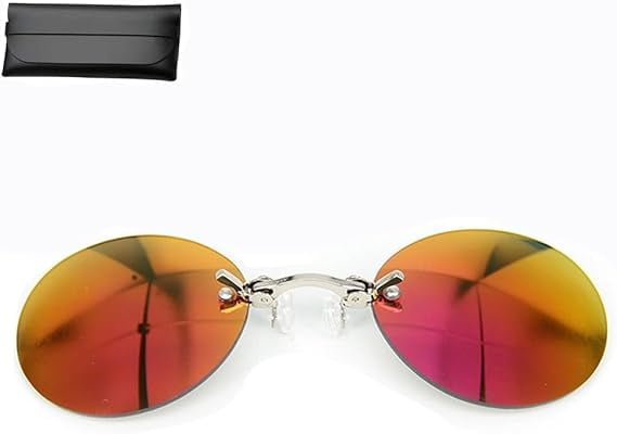 2024 New Three Color Retro Round Clip on the Nose Glasses, 3 Color Retro Round Clip on Nose ...