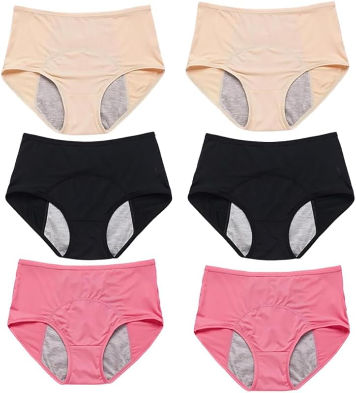 2024 New Upgrade High Waist Leak Proof Panties 6 Pcs Plus Size Panties