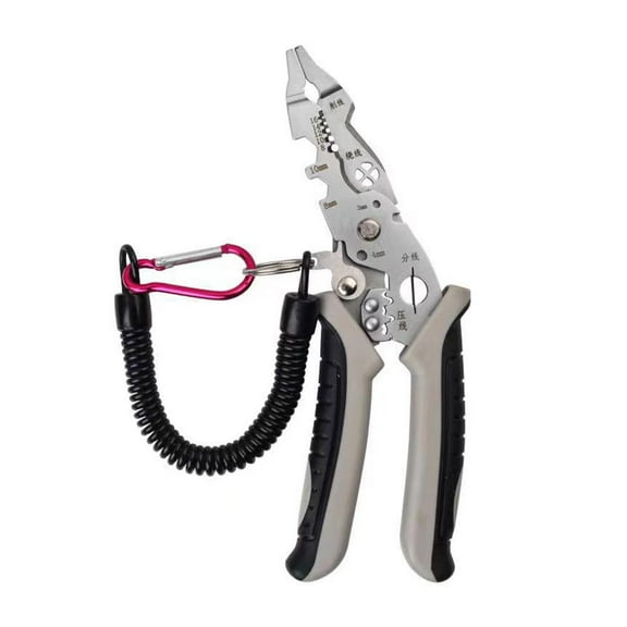2024 New Upgrade Multifunctional Wire Stripper Crimper Cable Cutter Pliers with Elbow, Professional Olecranon Wire Stripping Electrician Pliers Tools for Cutting Stripping Splitting Shearing K8D1