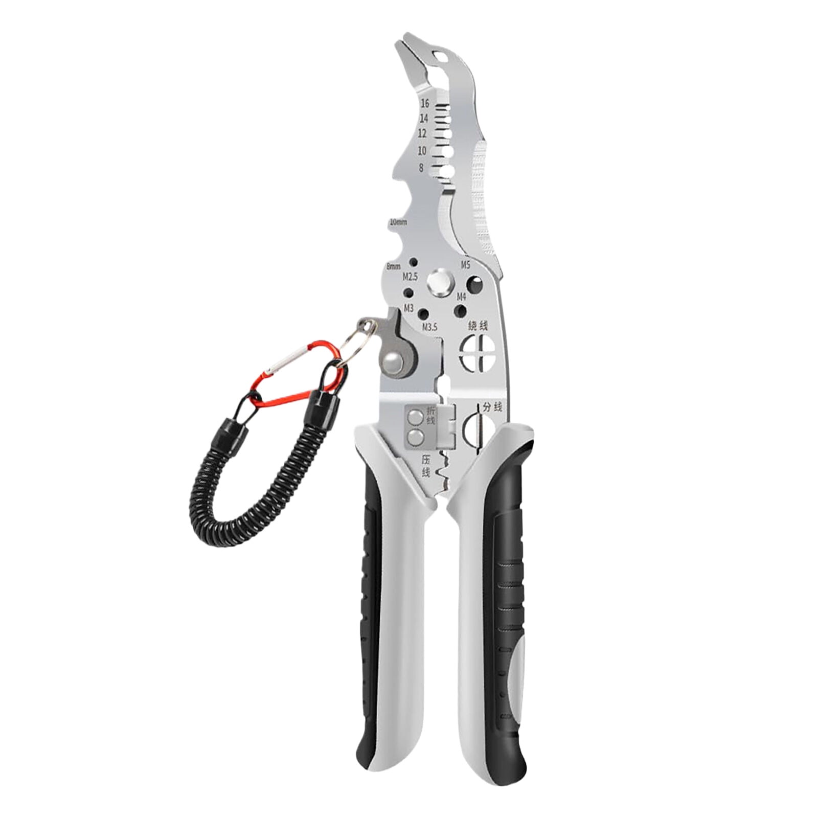 DURATECH 3-Piece Pliers Set - 6-in-1 Wire Stripper/Crimper/Cutter, 8.5" Linesman, Needle Nose & Side Cutters