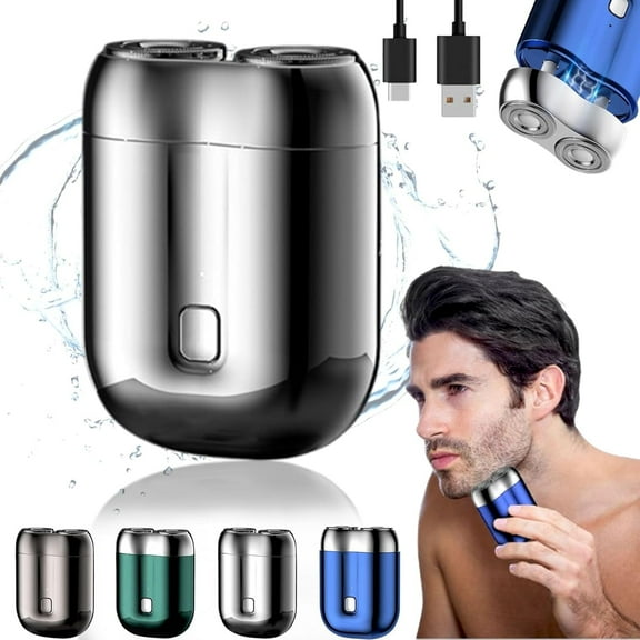 2026 New Upgrade Pocket Shaver USB Mini Shavers for Men, Rechargeable Waterproof Compact Electric Shaver for Home, Car, Travel, USB Rechargeable Mini Portable Electric Razor (Silver)