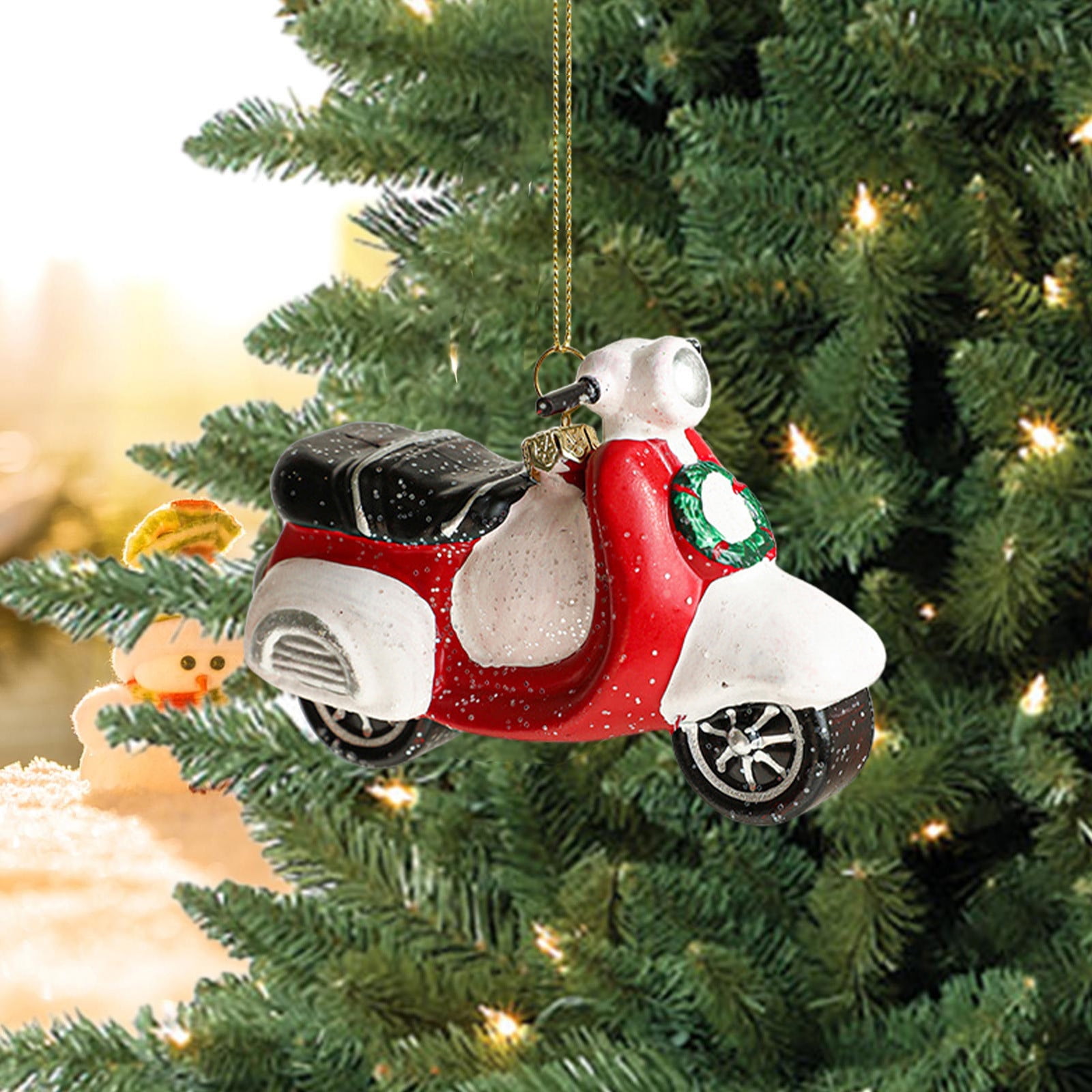 2024 New Upgrade Resin Vintage Christmas Painting Resin Motorcycle