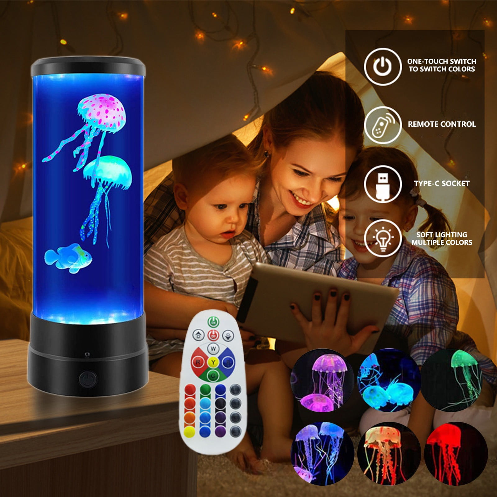 2024 New Upgraded Version Of Night Light Jellyfish Lamp With 16 Color ...