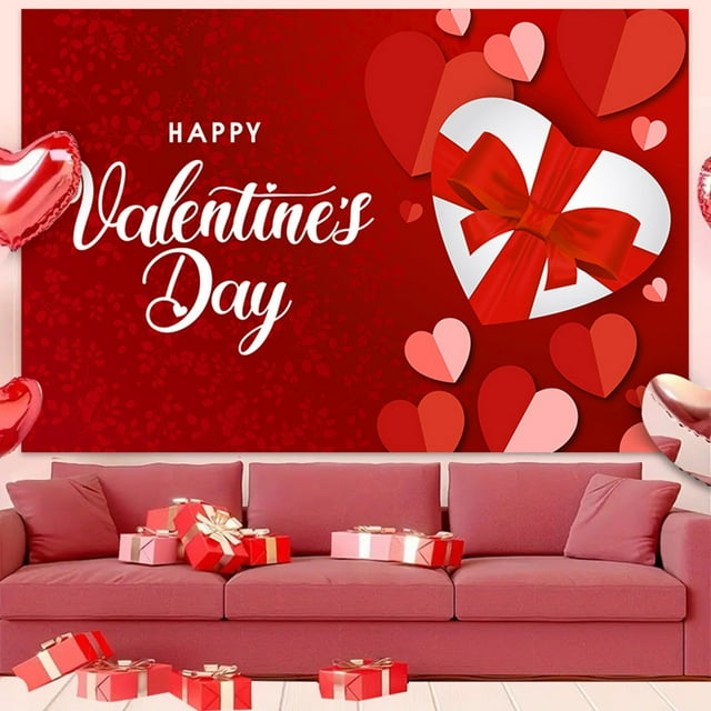 &2024 New Valentine Day Decoration Hanging Cloth Party Holiday Photo