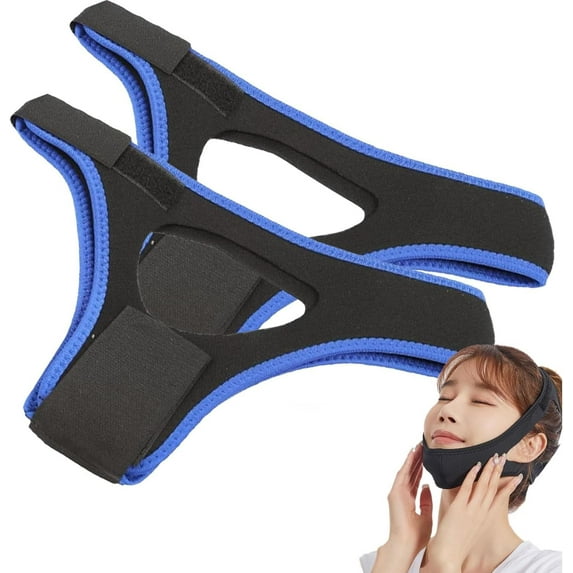 2024 New Veralabs Airflow Jaw Strap, Air Flow Jaw Strap for Women Men, Vera Labs Airflow Jaw Strap (2Blue)