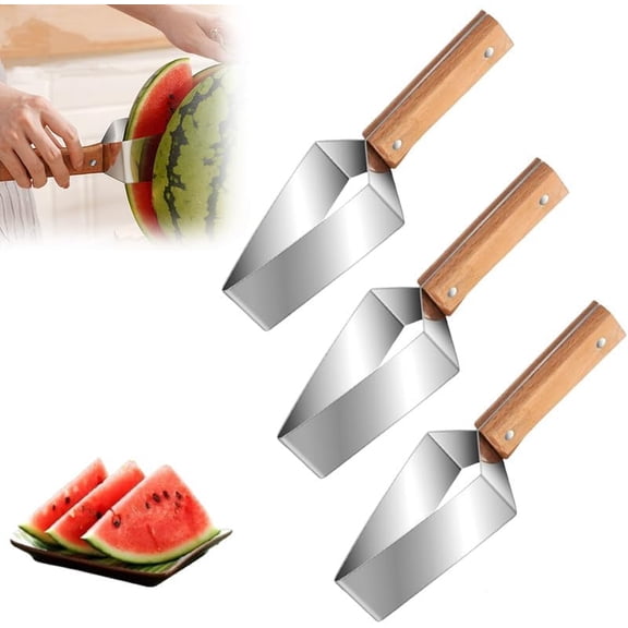 2024 New Watermelon Slicer, Stainless Steel Manual Fruit Slicer, Multifunction Watermelon Cutter Slicer Tool, Summer Fruit Quickly Cutting Gadget for Kitchen, Family Parties, Campi