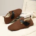 thumbnail image 1 of 2024 New Winter Home Warm Cotton Indoors Flat Casual Walk Shoes Comfortable Breathable Boken Shoes Wool Soft Loafers Non-slip (Brown,40-41), 1 of 6