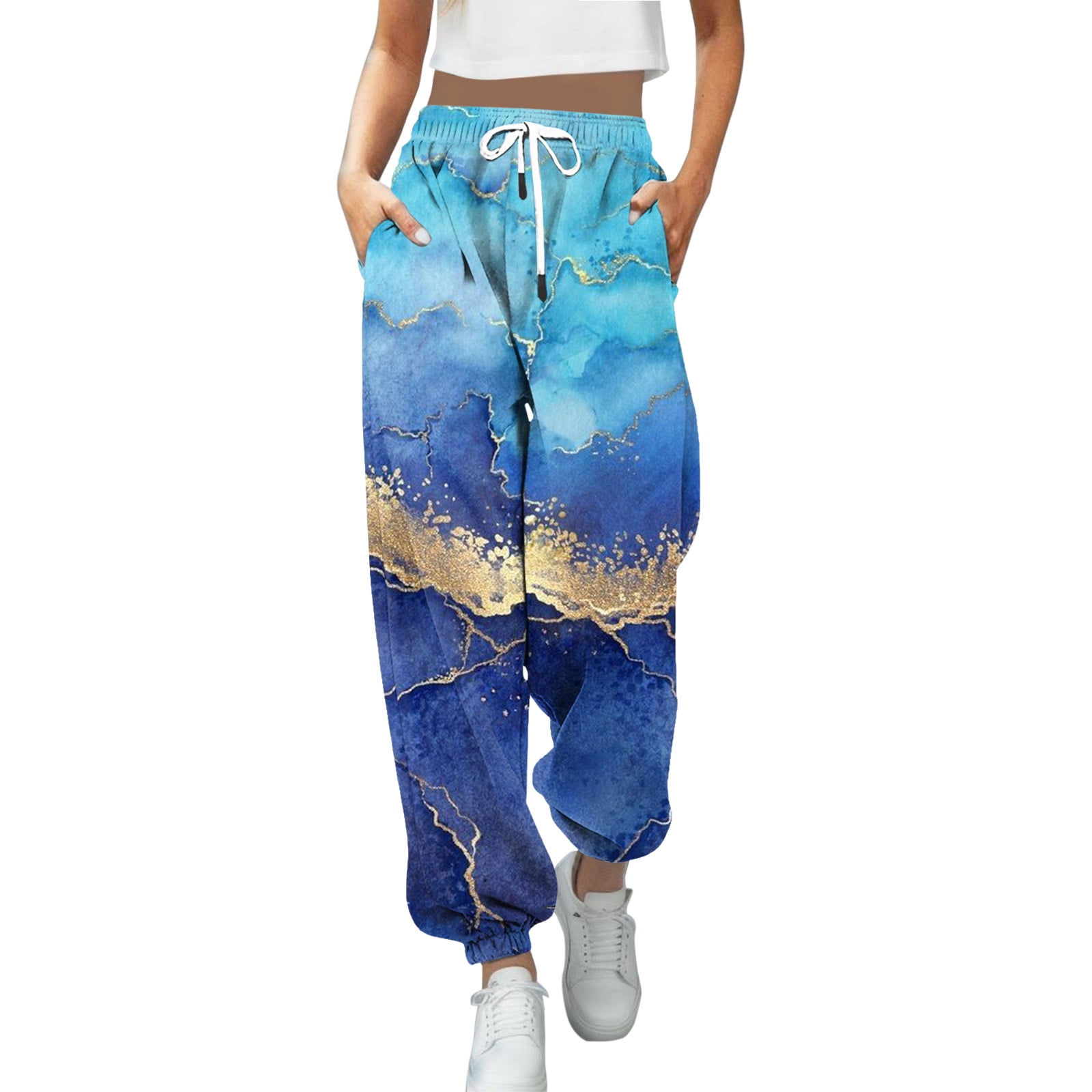 2024 New Women Fashion Print Bottom on Pants for Women Work Casual