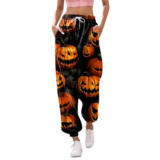 2024 New Women Halloween Print Bottom plus Size Women's Dress Pants for