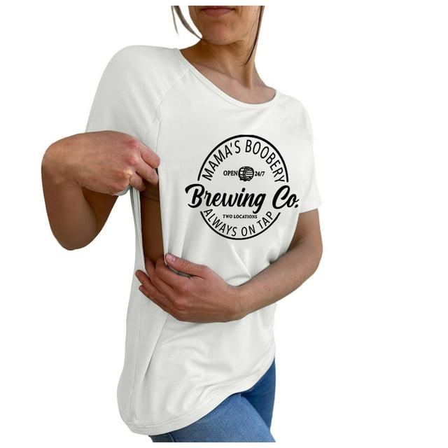 2024 New Women Maternity Shirt Breastfeeding Harem Tops for Women