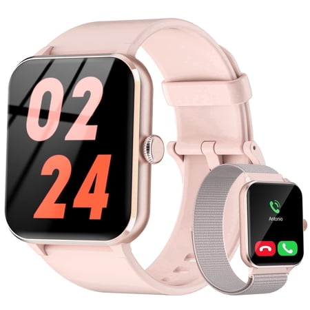 Blackview Smart Watch for Women, Bluetooth Calling, 1.85" HD Screen, Multiple Sport Modes, Message Reminder, Fitness Tracker for Android iOS, IP68 Waterproof, Pink