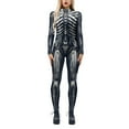 2024 New Women Skeleton Robot 3D Ladies Long Sleeve Rompers Printing