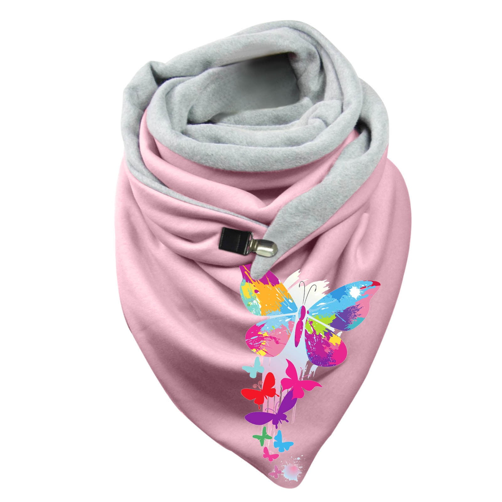 2024 New Women Tie Dye Butterfly Womens Plaid Wrap Print Cotton Winter