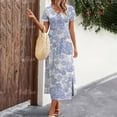 thumbnail image 1 of 2024 New Women‘s Dresses Floral Print Summer Elegant Midi Dresses Vacation Feamle Dress Fashion Oversized Clothes Plus Size, 1 of 7