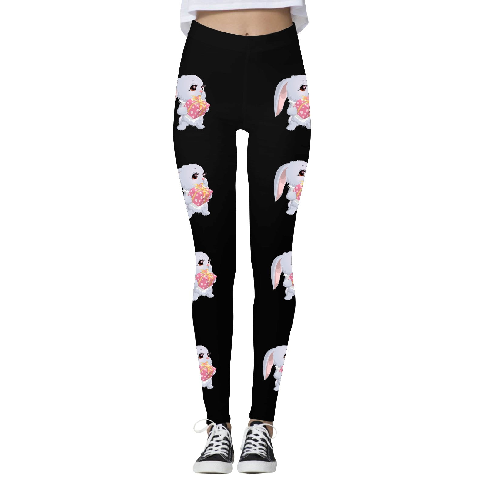 2024 New Women's Easter Bunny Super Cute Printed Tight Pants With ...