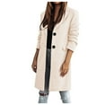 2024 New Women's Faux Wool Thin Crop Long Sleeve Coat Trench Jacket