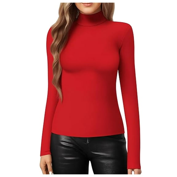 2024 New Women's High Neck Slim Fit Long Sleeved Tight Top T Shirt Womens Short Sleeve V Neck Shirts plus Size Scrub Tops plus Size V Neck Shirts Women Tops plus Size Tops Shirts for Women Summer Tops
