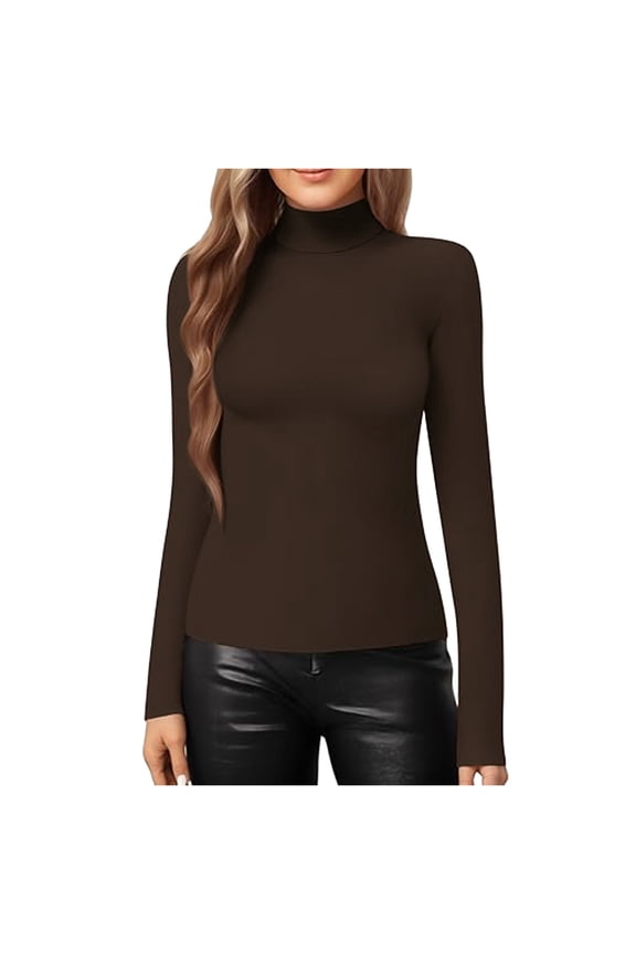 2024 New Women's High Neck Slim Fit Long Sleeved Tight Top T Shirt plus Size Fashion for Women plus Size Satin Camisoles for Women Cute plus Size Blouses 4x under Shirt Womens plus Size T Shirts