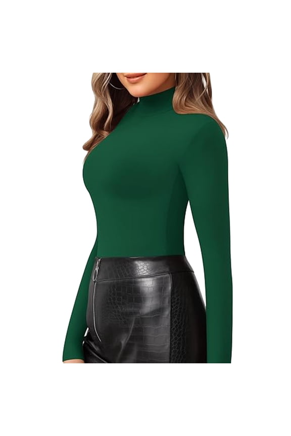 2024 New Women's High Neck Slim Fit Long Sleeved Tight Top T Shirt