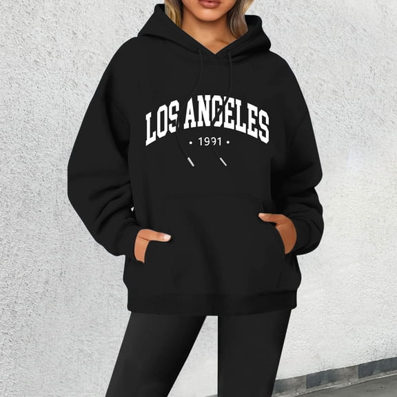 2024 New Women's Letter Printed Round Neck Pullover Street Long Sleeve Pullover Hoodie Womens Lightweight Sweatshirt All Sweatshirt Hooded Jacket Women Hoodies for Women Zip up Dress Women Zipper