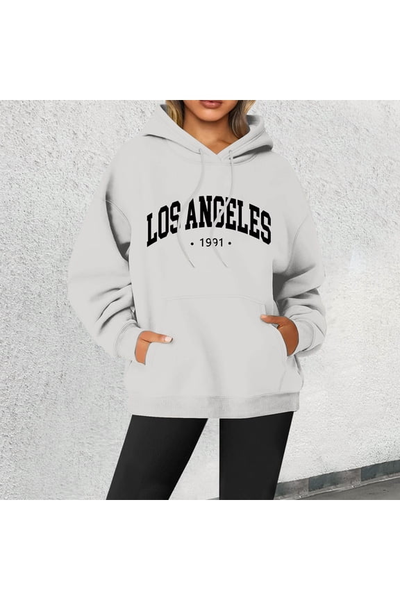 2024 New Women's Letter Printed Round Neck Pullover Street Long Sleeve Pullover Hoodie Womens Lightweight Sweatshirt All Sweatshirt Hooded Jacket Women Hoodies for Women Zip up Dress Women Zipper