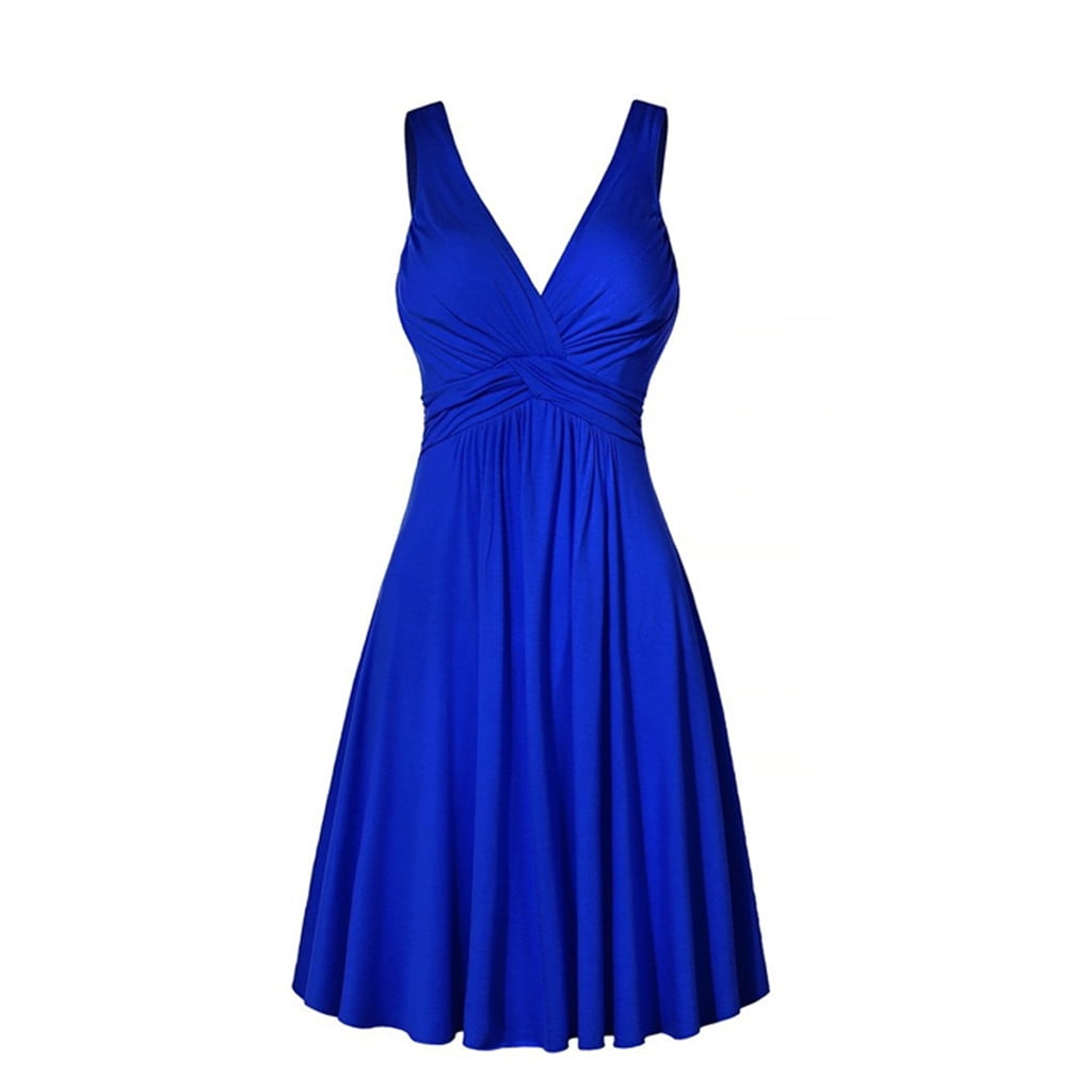 2024 New Women's Plus Size Vneck Women's Fall Dresses Retro Sling