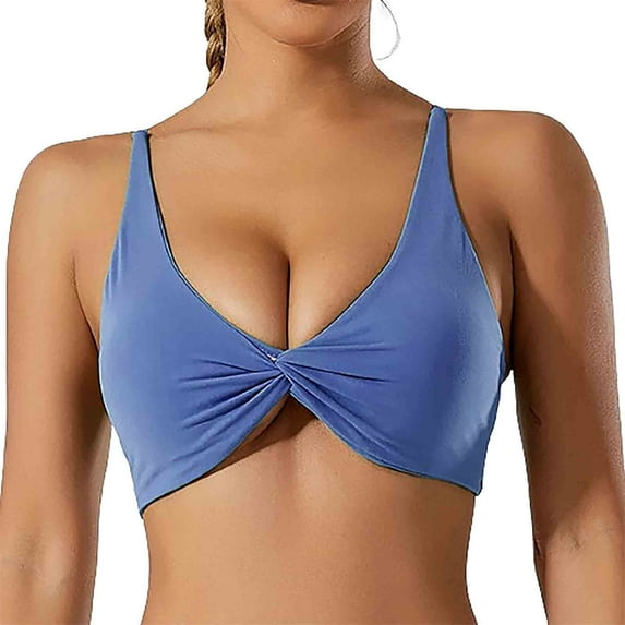 2024 New Women's Twist-Front Moisture-Wicking Sports Bra | Medium Support Yoga Bras Wirefree Seamless Activewear Bra