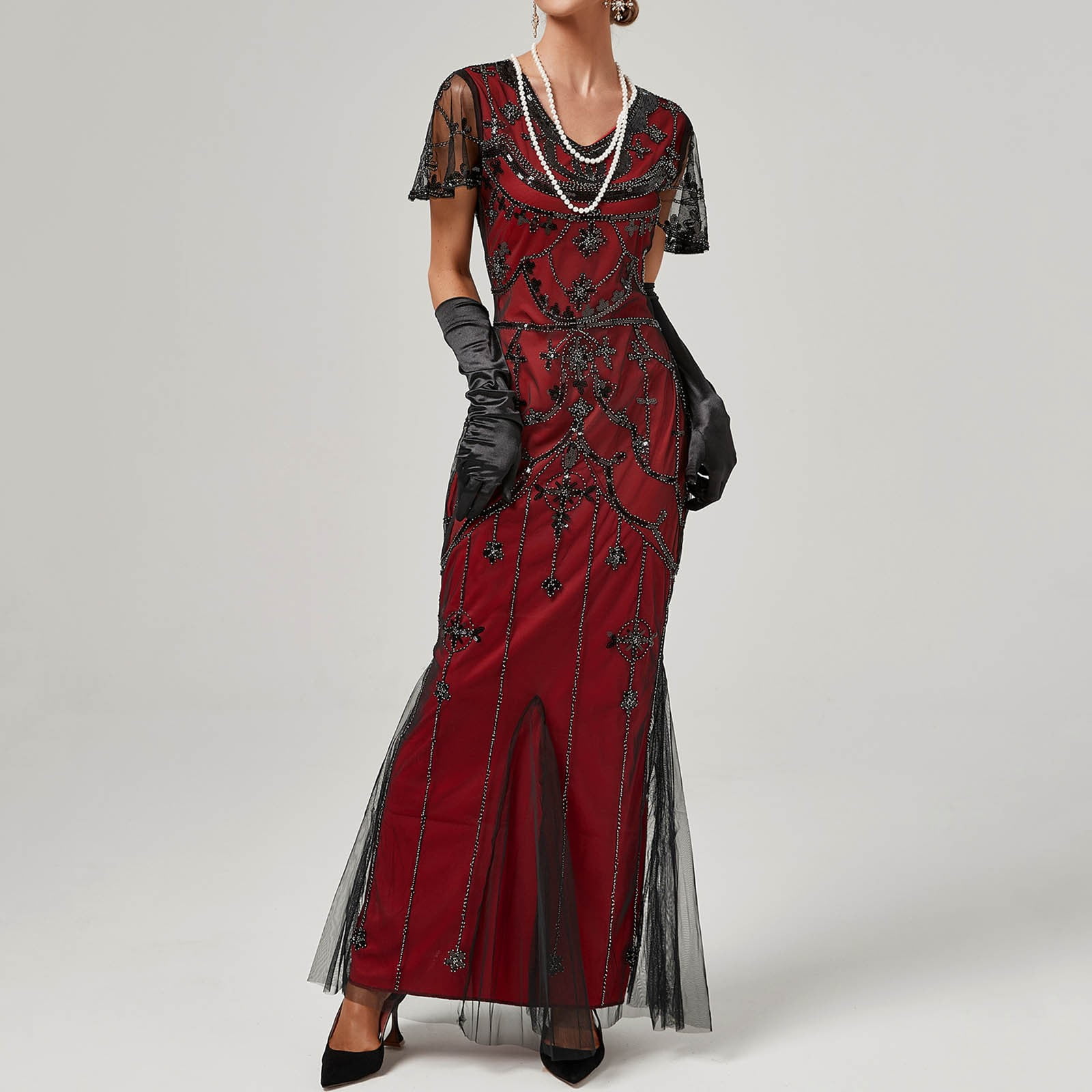 2024 New Women's Vintage Dress Sexy formal Evening Gowns Petite