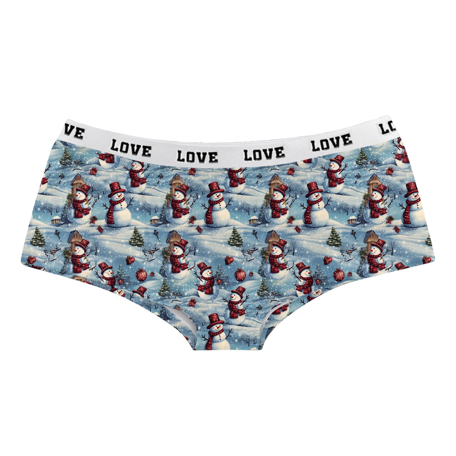 2024 New Womens Christmas Print Shorts Panties for Women Bikini Brief Funny Boxer Brief Underwear Women Boy Shorts Underwear Plus Size Bulk Boyshort Ladies Panties Pajamas Walmart